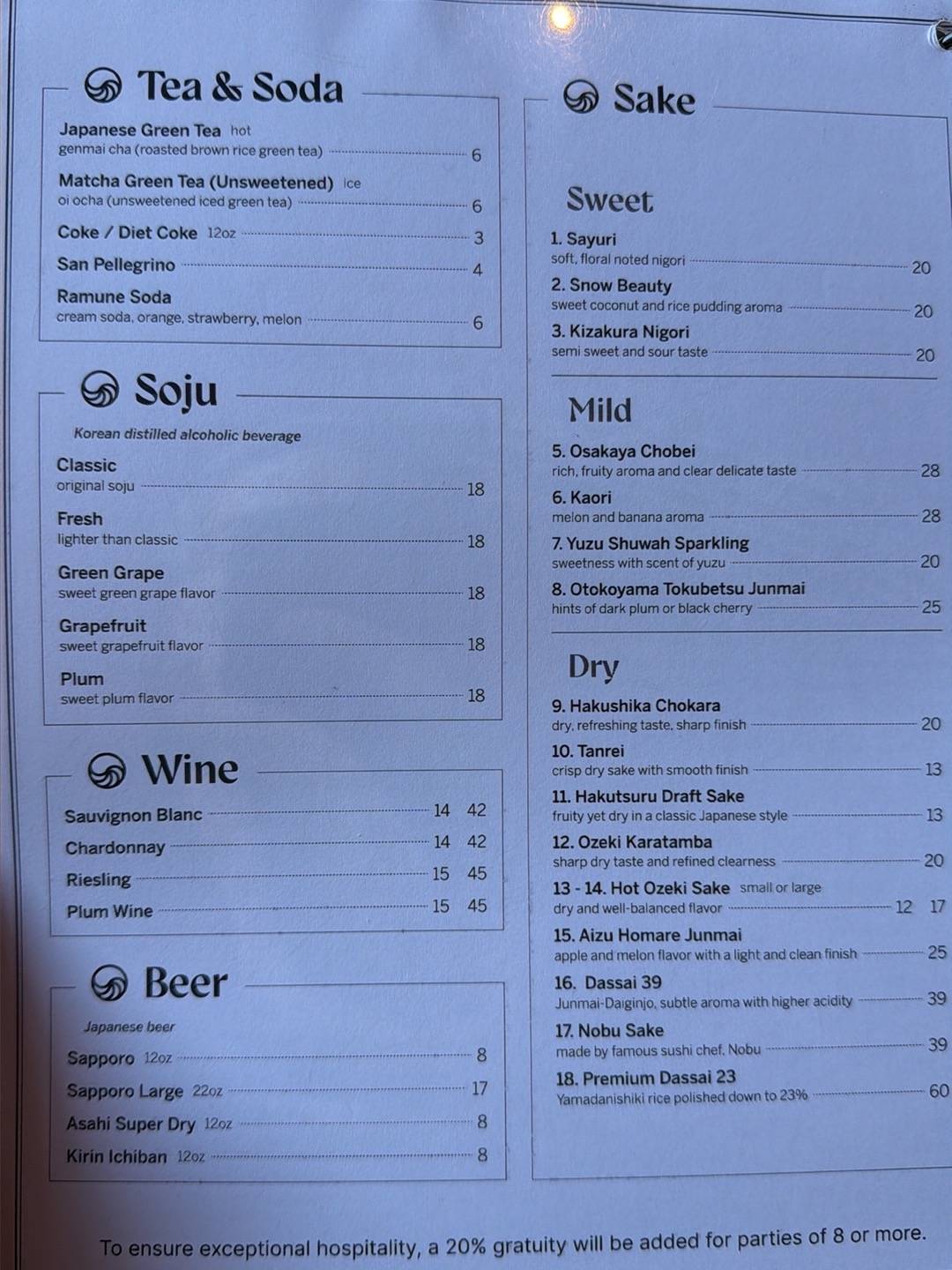 Shema Sushi меню