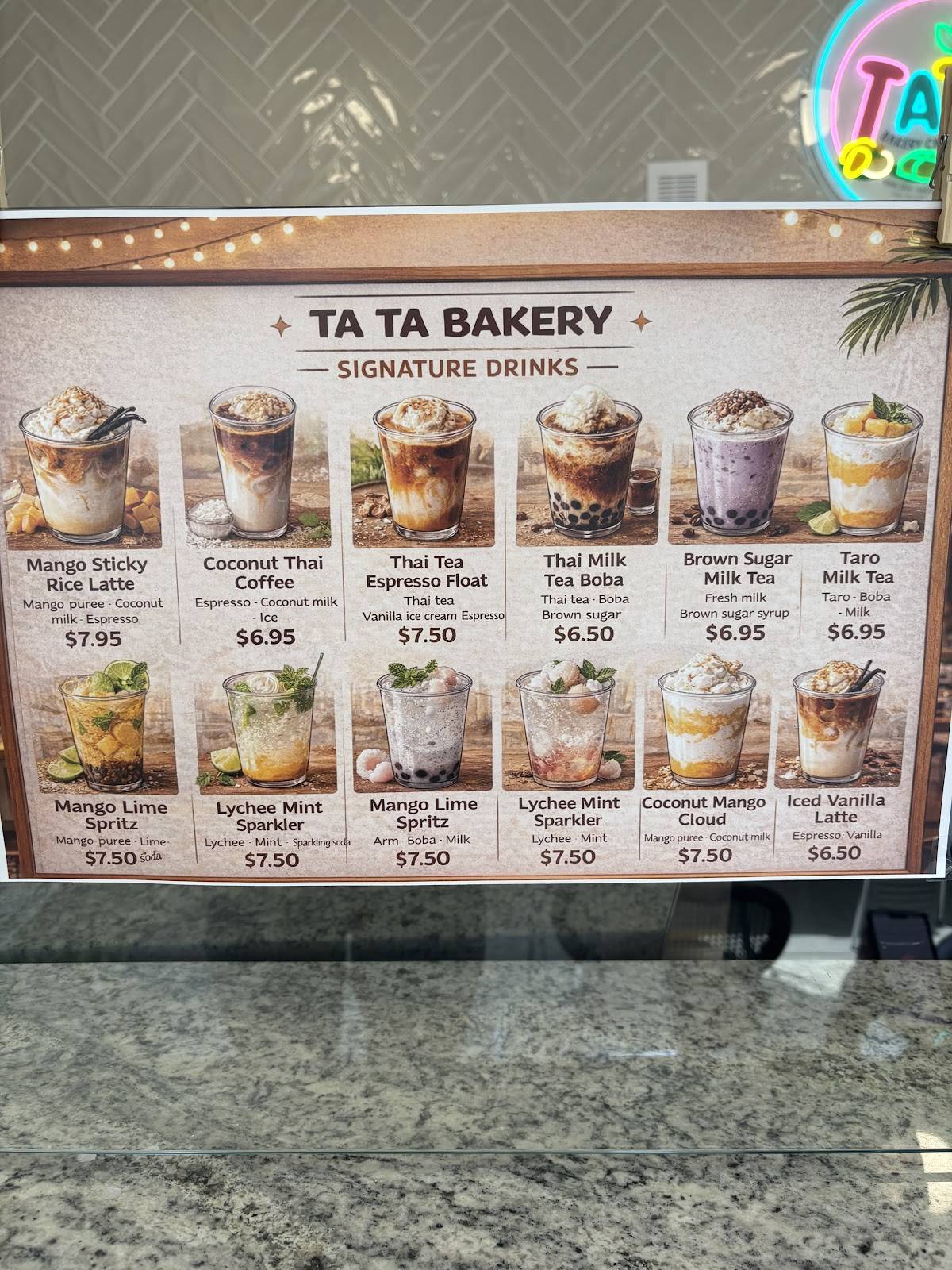 Ta Ta Bakery меню