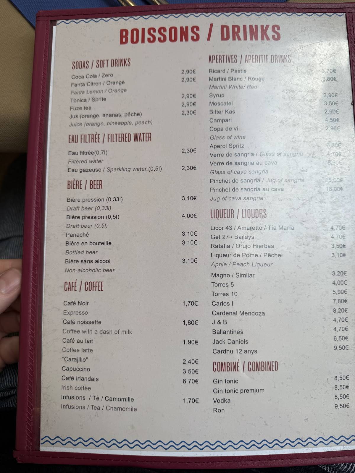 Taberna Las Tablas меню