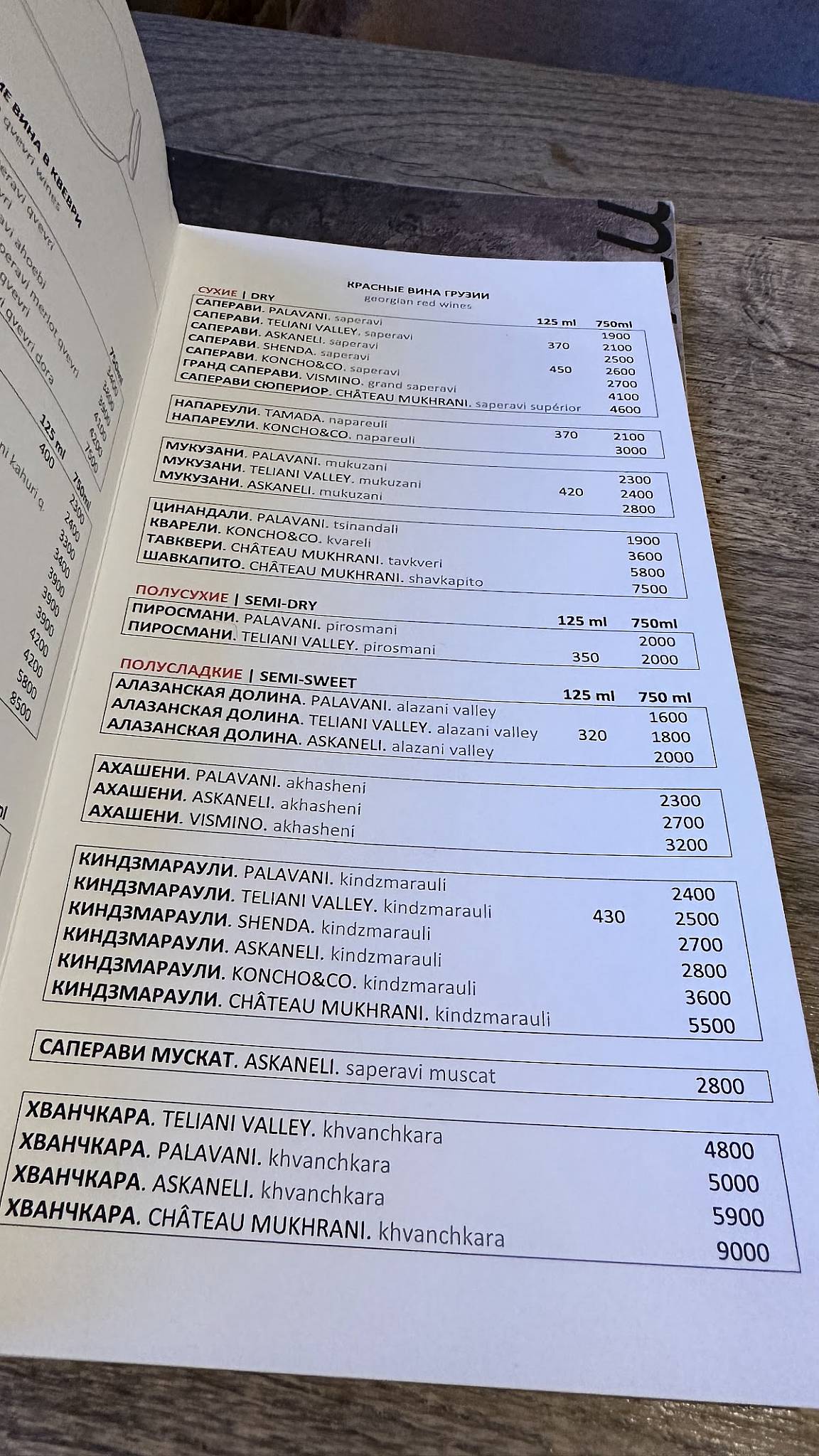 Тбилисити меню