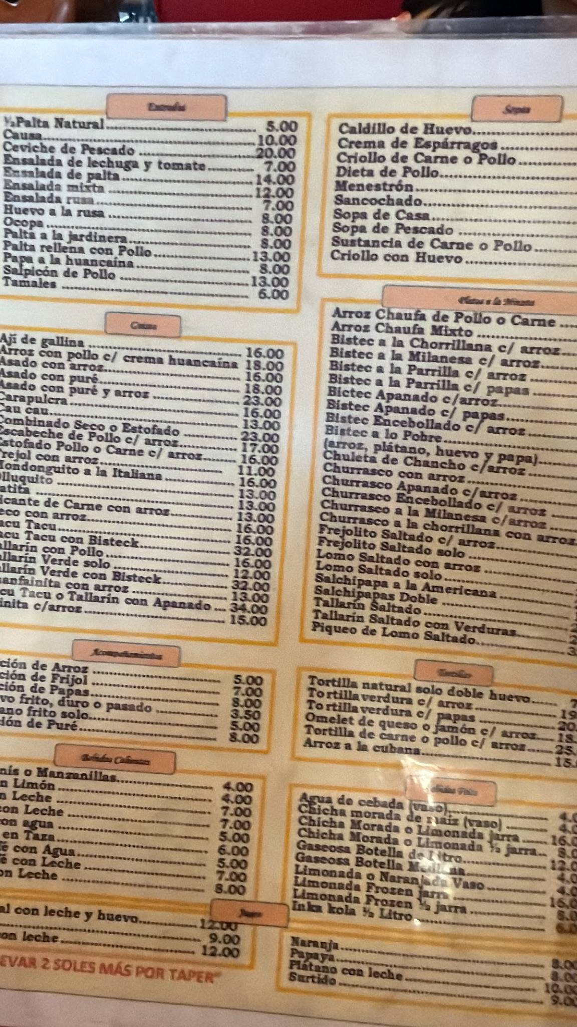 Restaurant Tea Room Hawai меню