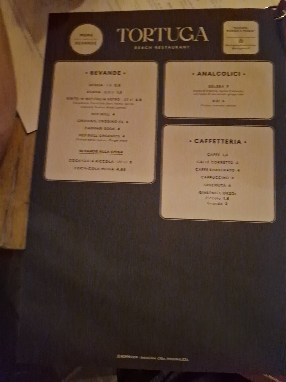 Tortuga Beach Restaurant меню