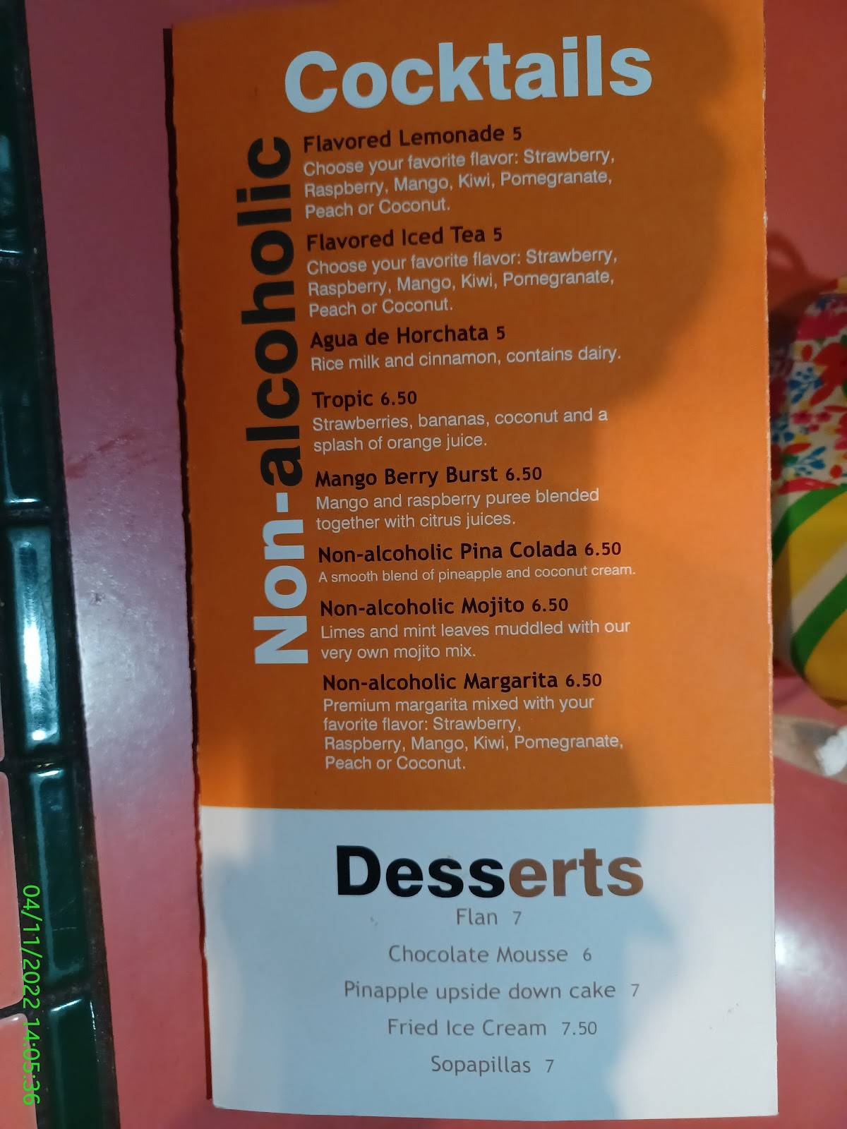 Vagabundos Cosina Mexican Restaurant меню