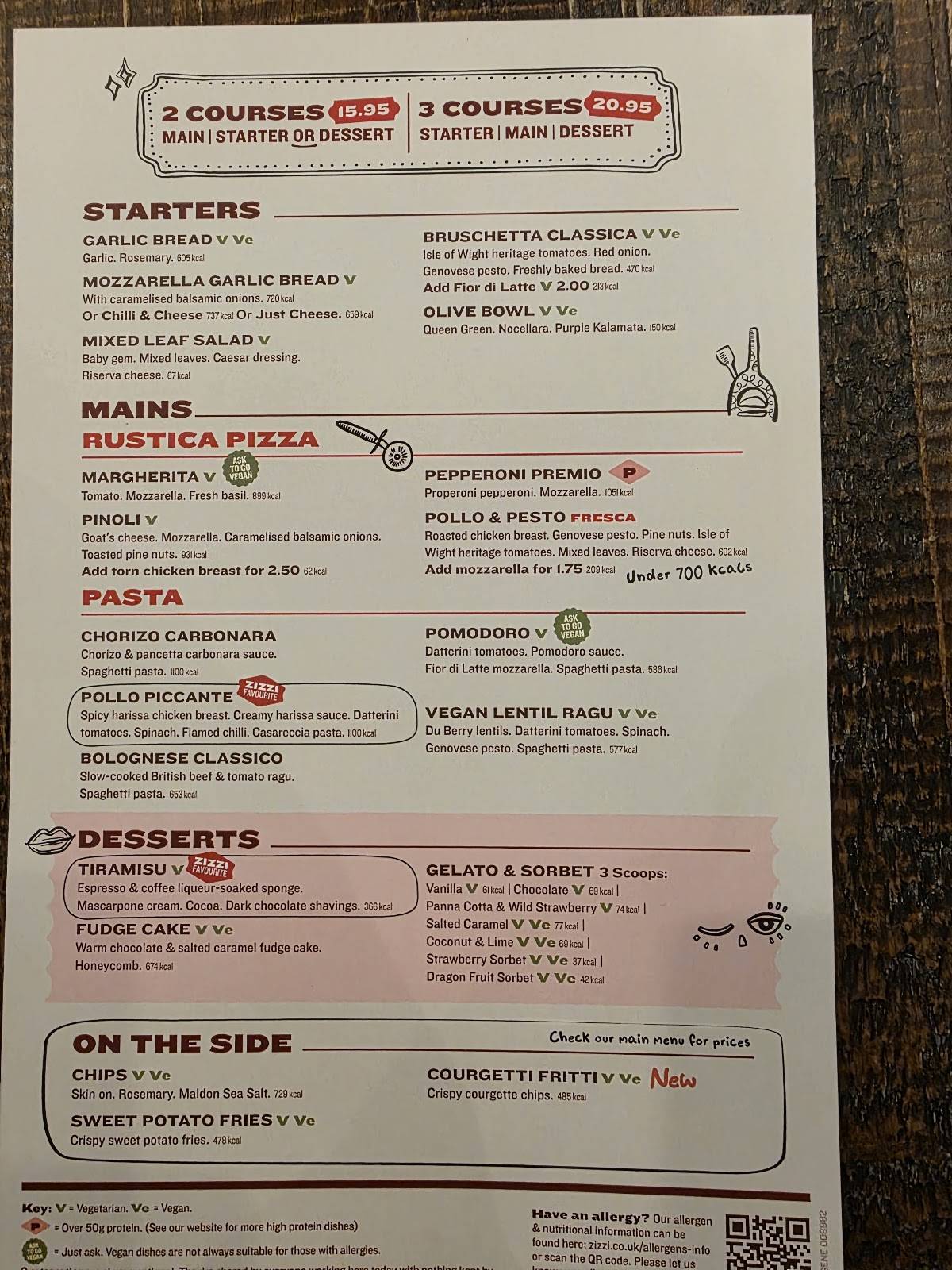 Zizzi - Edinburgh Queensferry Street меню