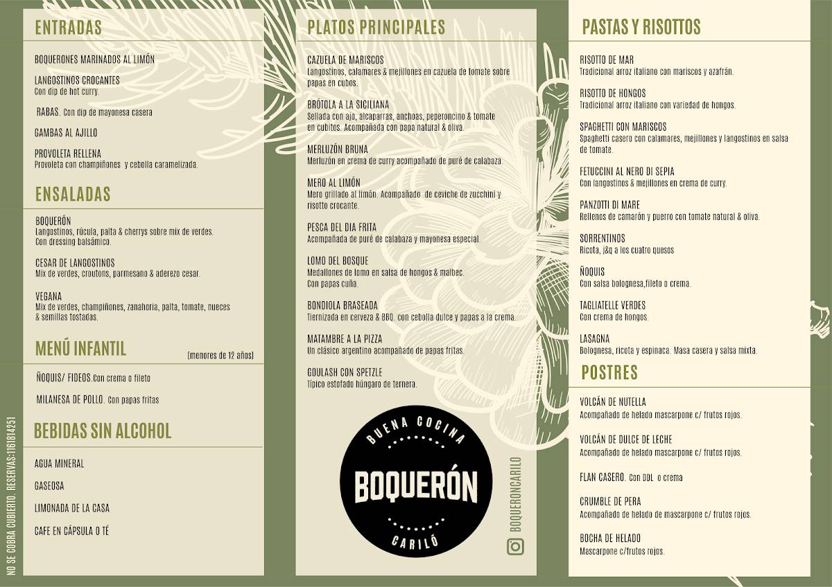 Restaurante Boquerón меню
