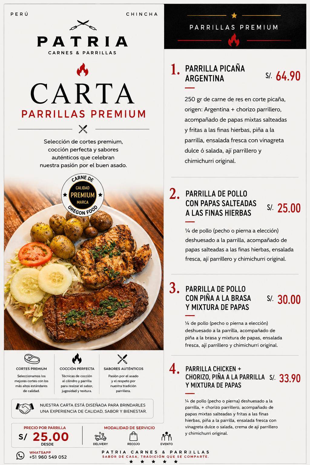 La Finca del Rey - Patria Carnes y Parrillas меню
