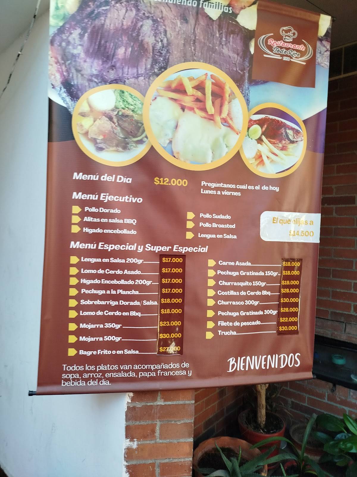 Restaurante TODO RICO меню