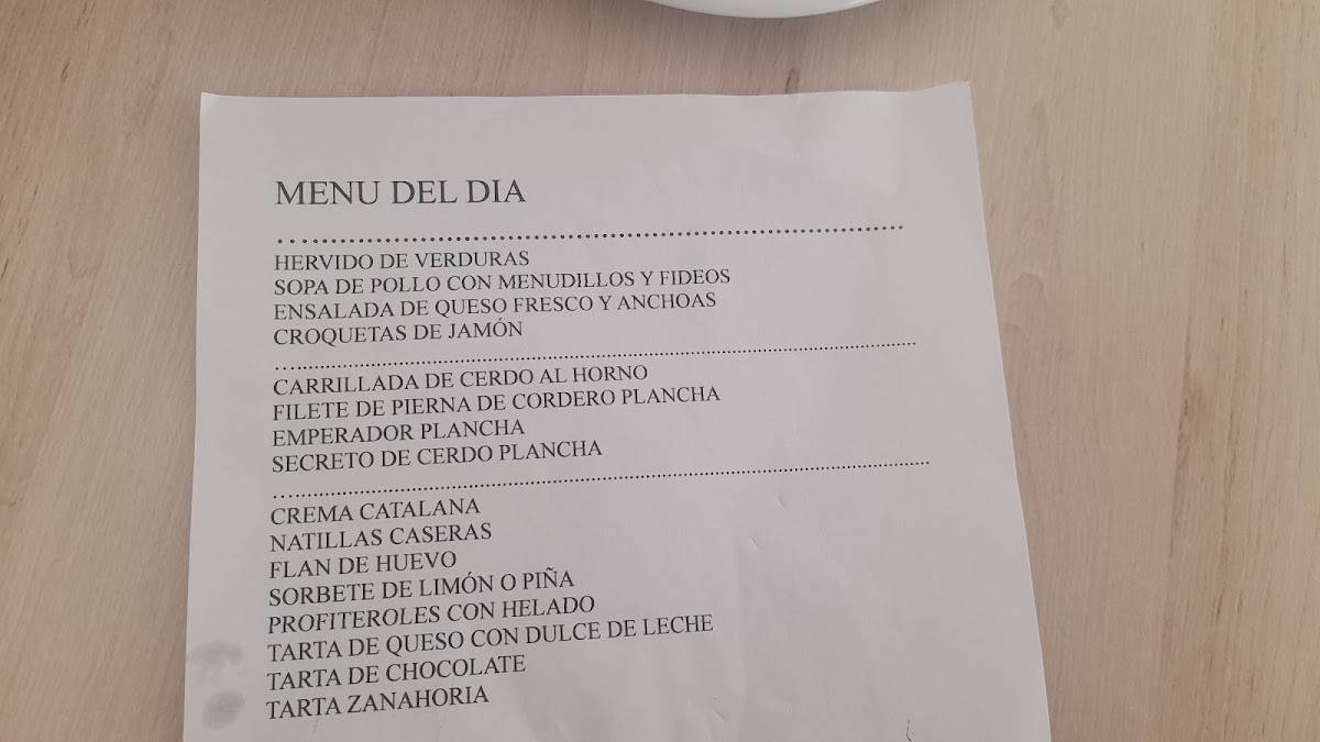 Restaurante centre меню