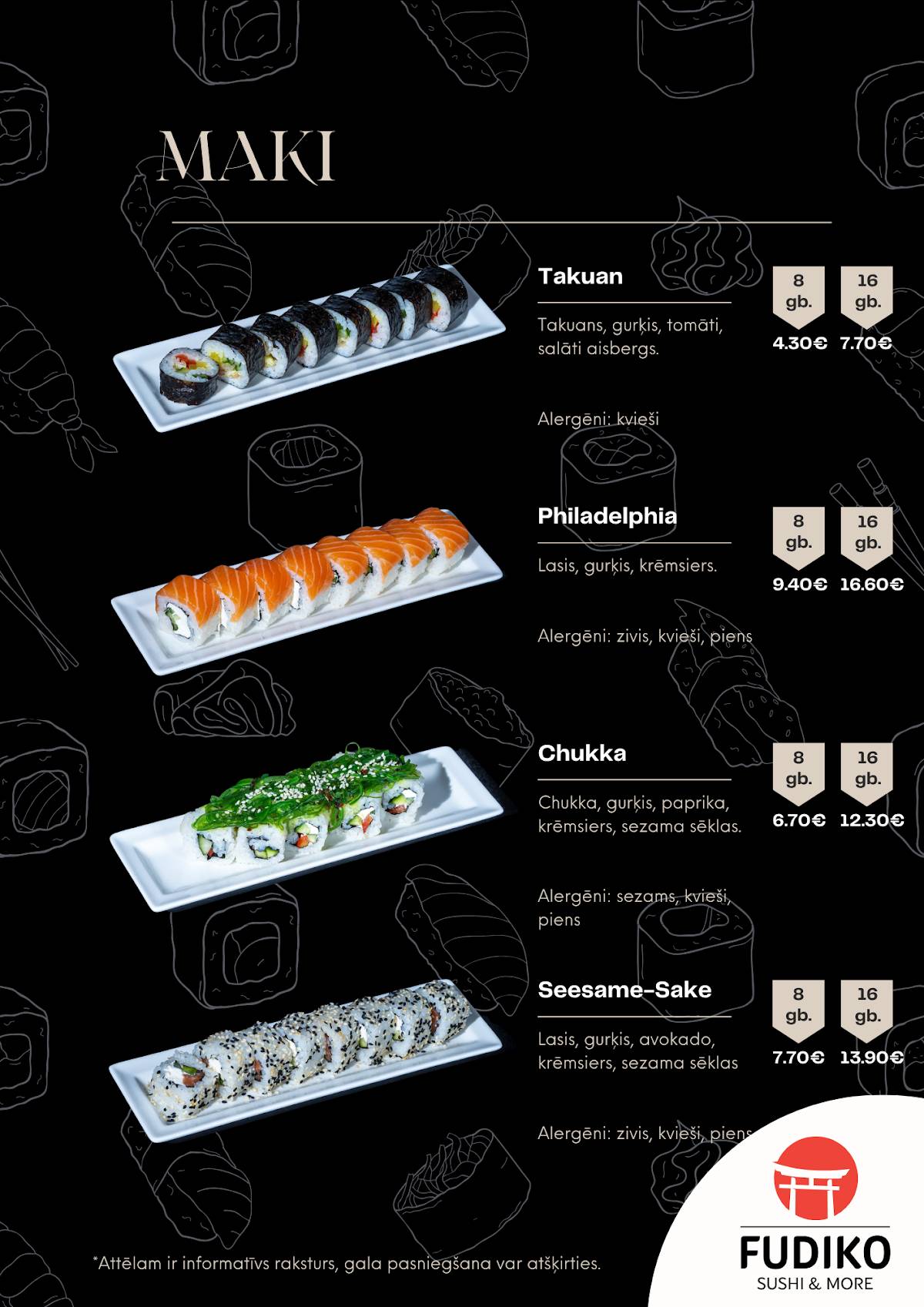 FUDIKO Sushi меню