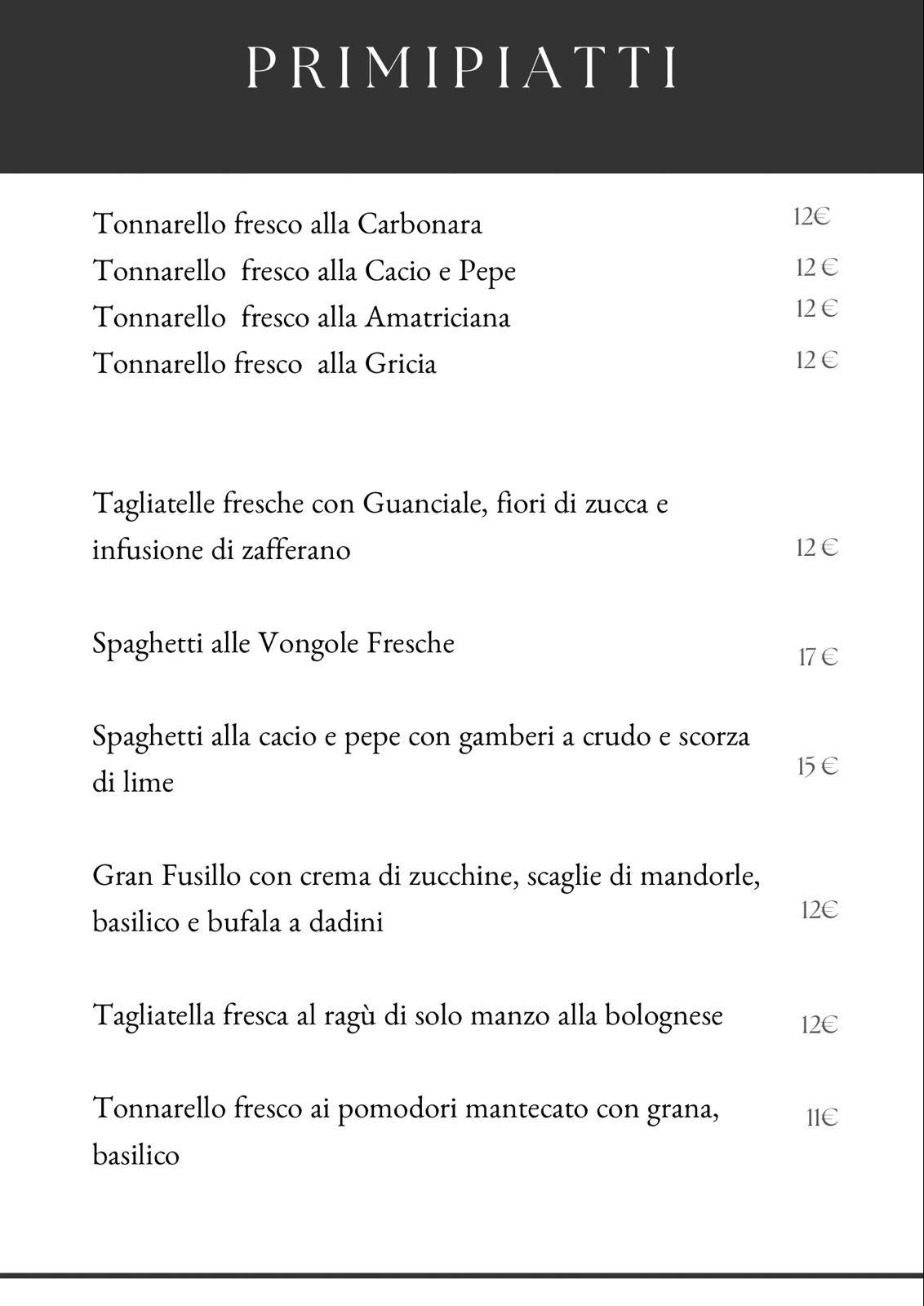 Ristorante 4 Pini меню