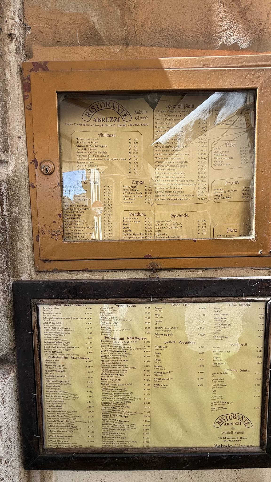 Ristorante Abruzzi меню