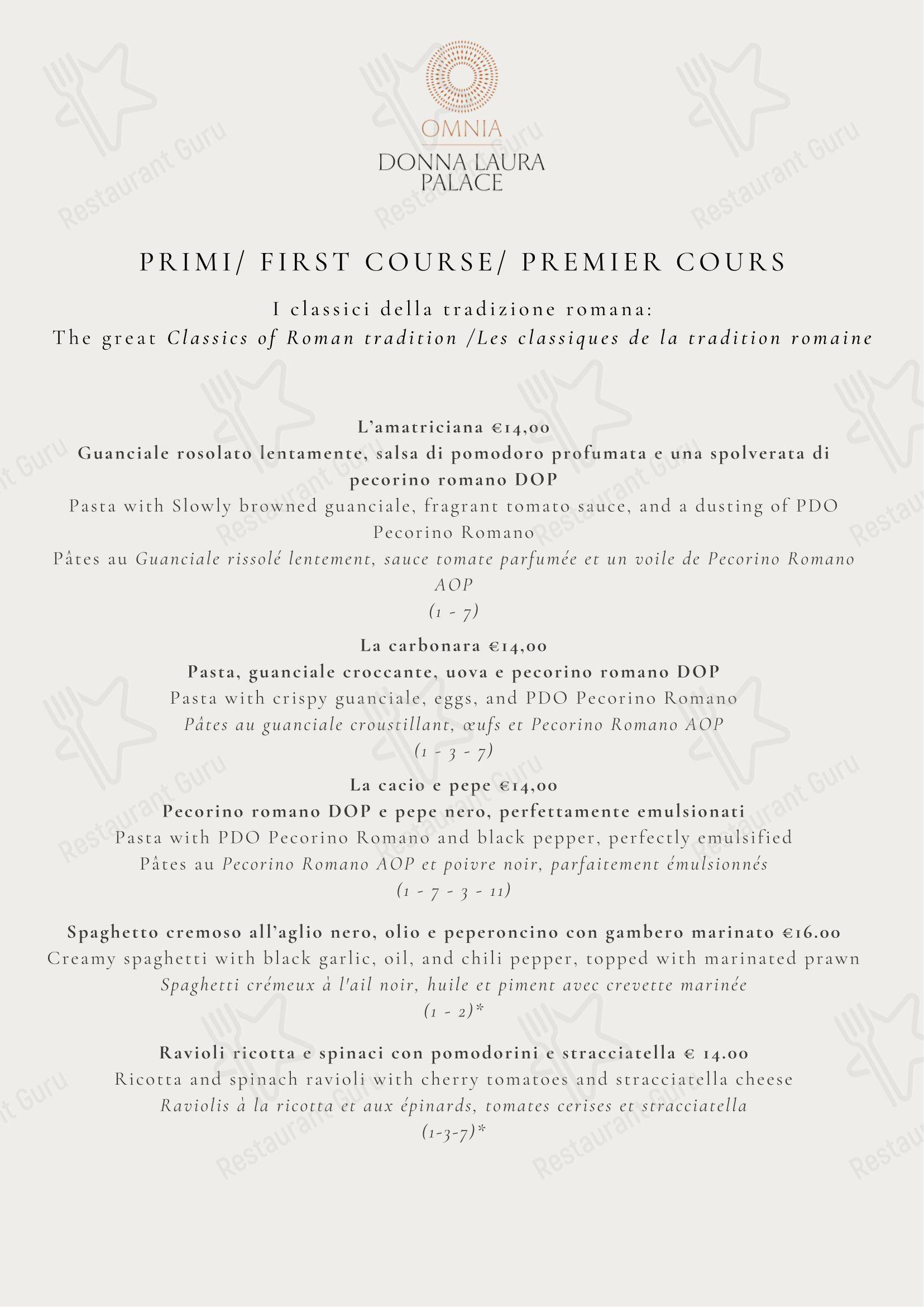Ristorante Bistrot 21 в Риме - Меню