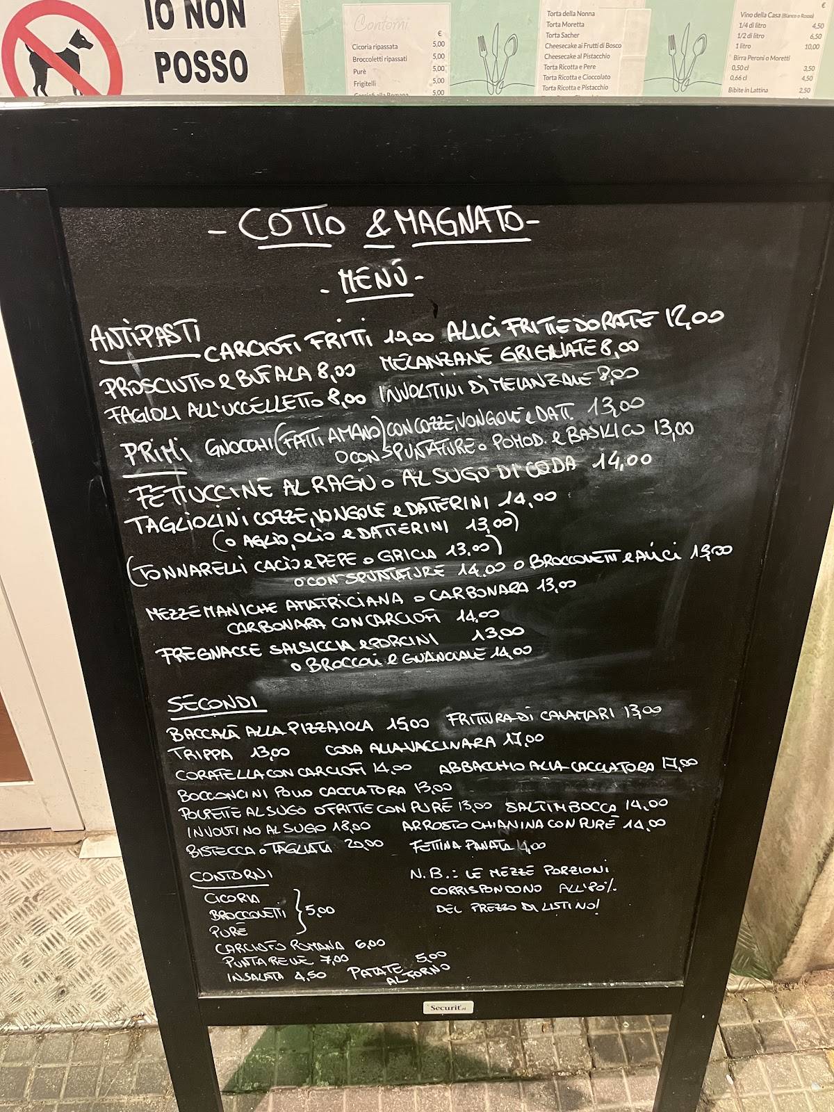 Ristorante Cotto e magnato меню