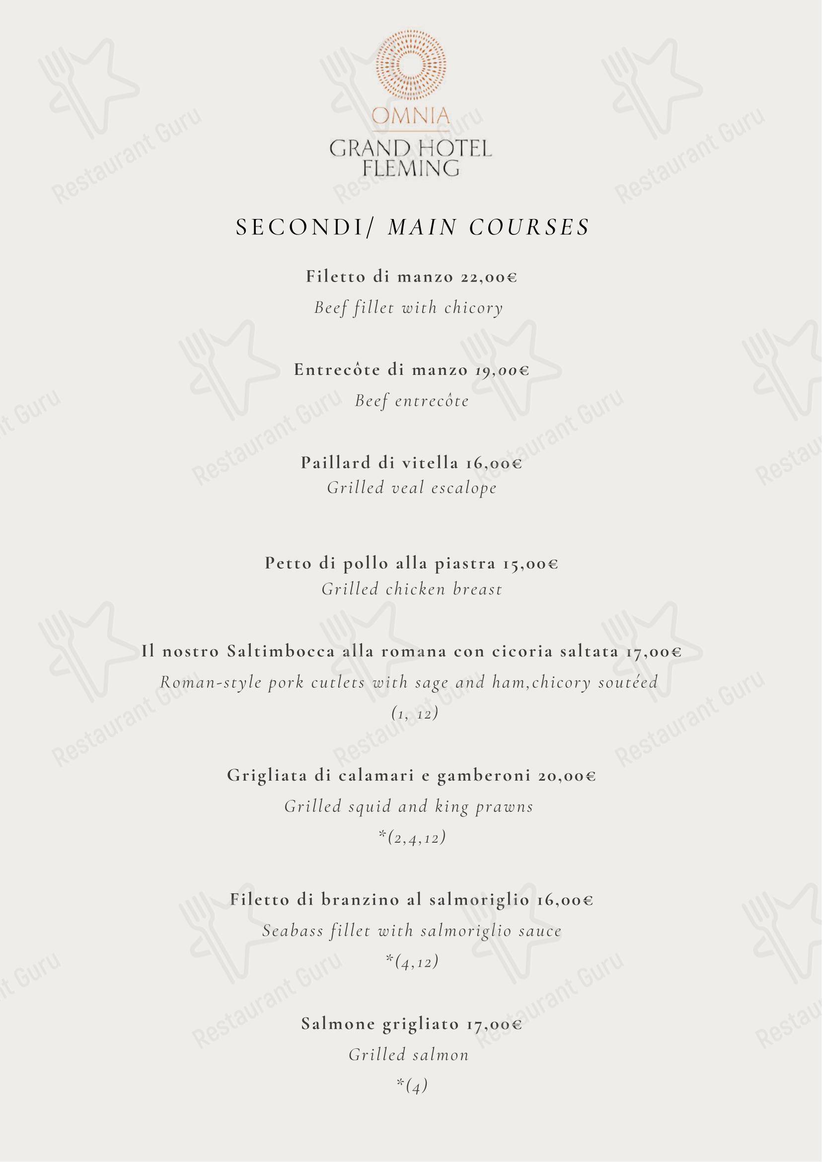 Меню напитков ресторана Ristorante Gray's