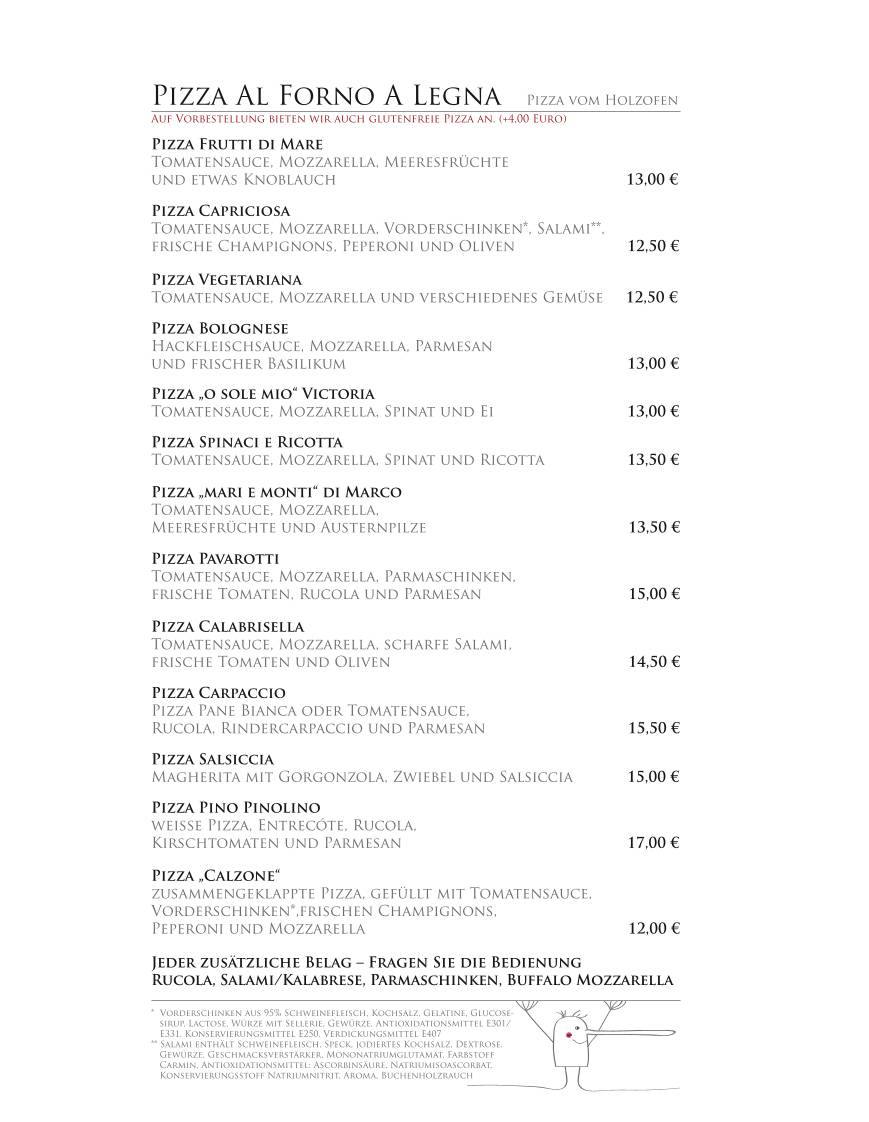 Ristorante Pinocchio Inh. Giuseppe Tedesco меню