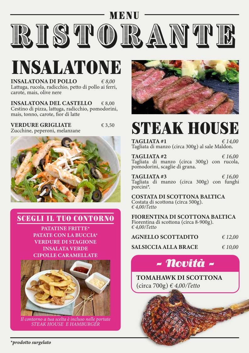 Ristorante Pizzeria "il Castello" di Francesca меню