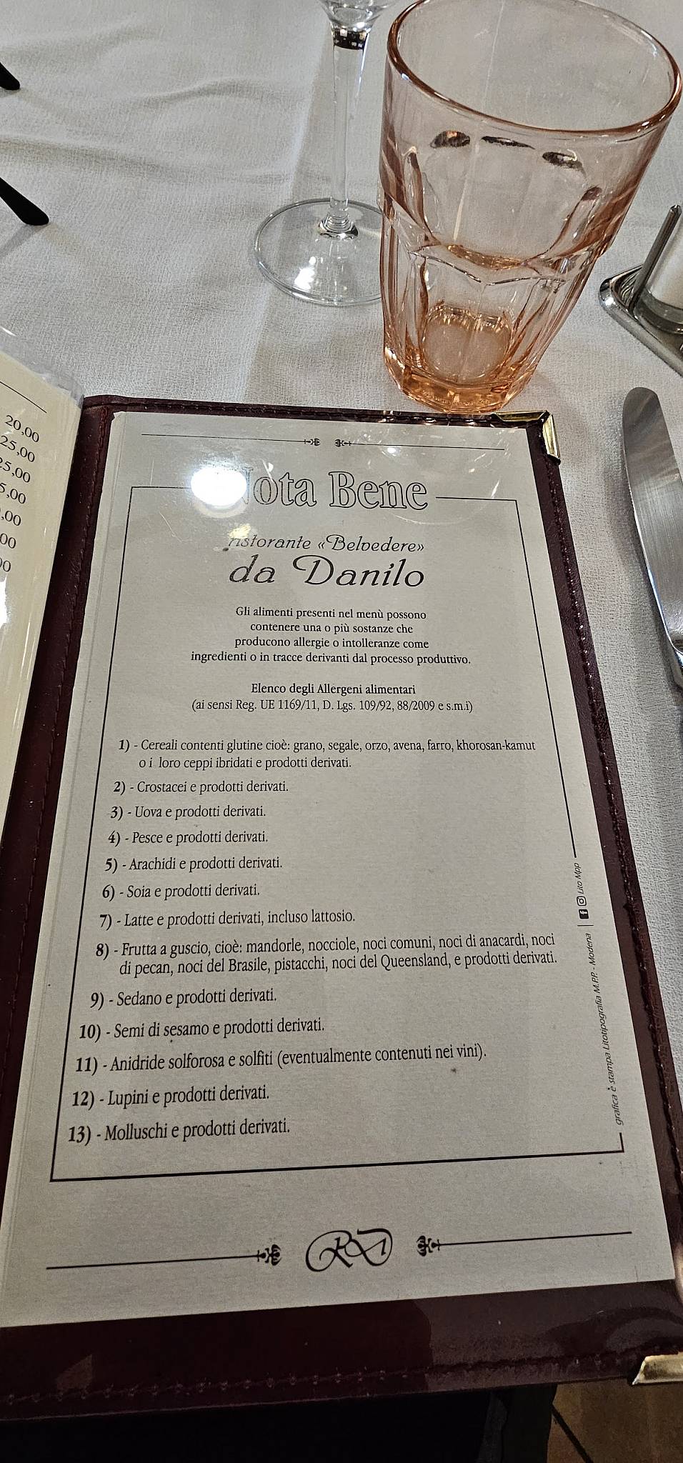 Ristorante da Danilo меню