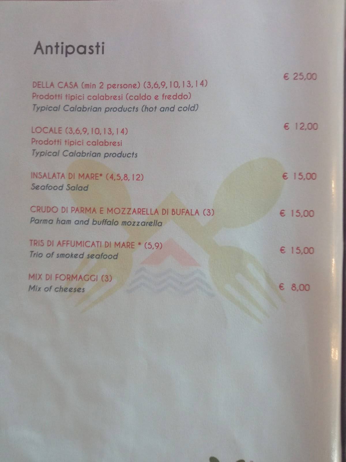Ristorante Collemare меню
