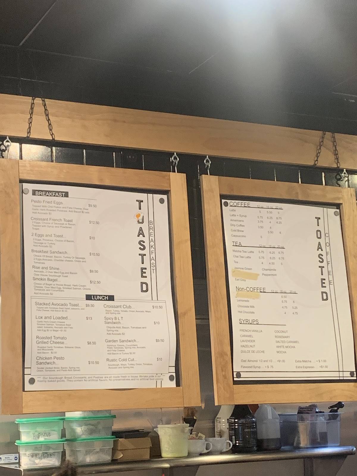 TOASTED INC меню