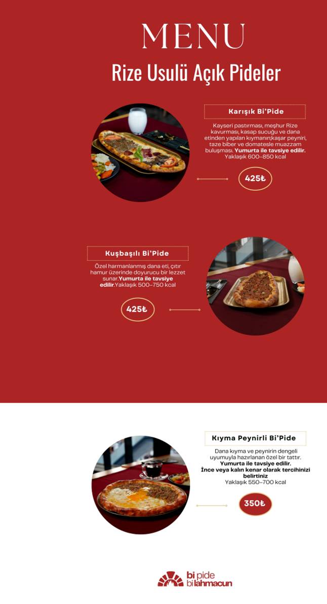 Bi'Pide Bi'Lahmacun меню