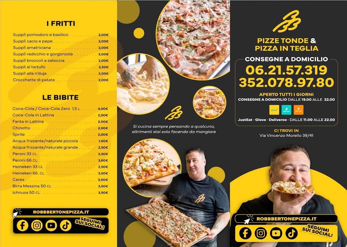 Robbbertone pizza меню
