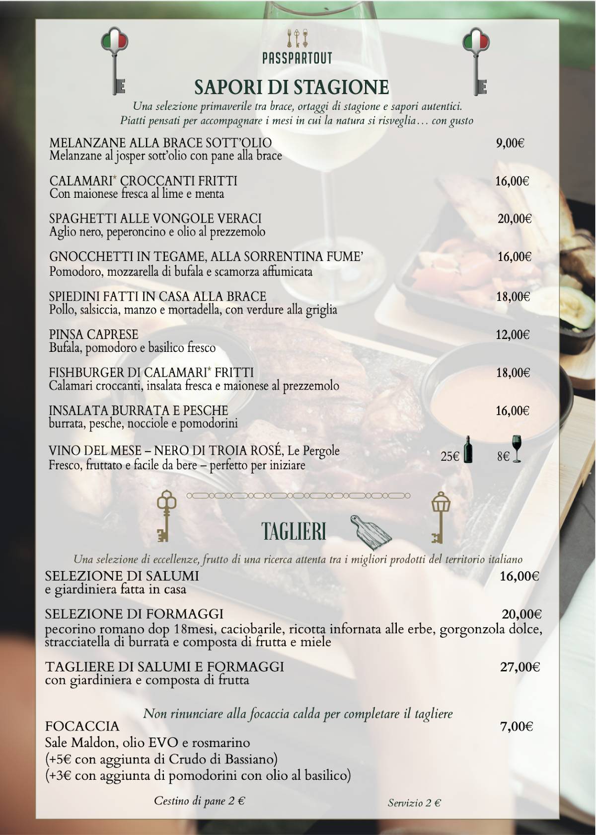 Passpartout Ristorante меню