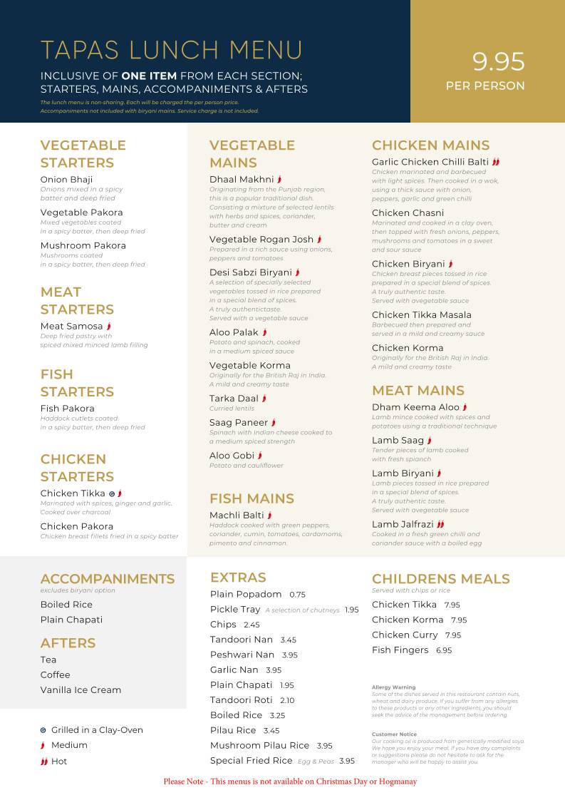 Ronaq Indian Restaurant, Comely Bank меню