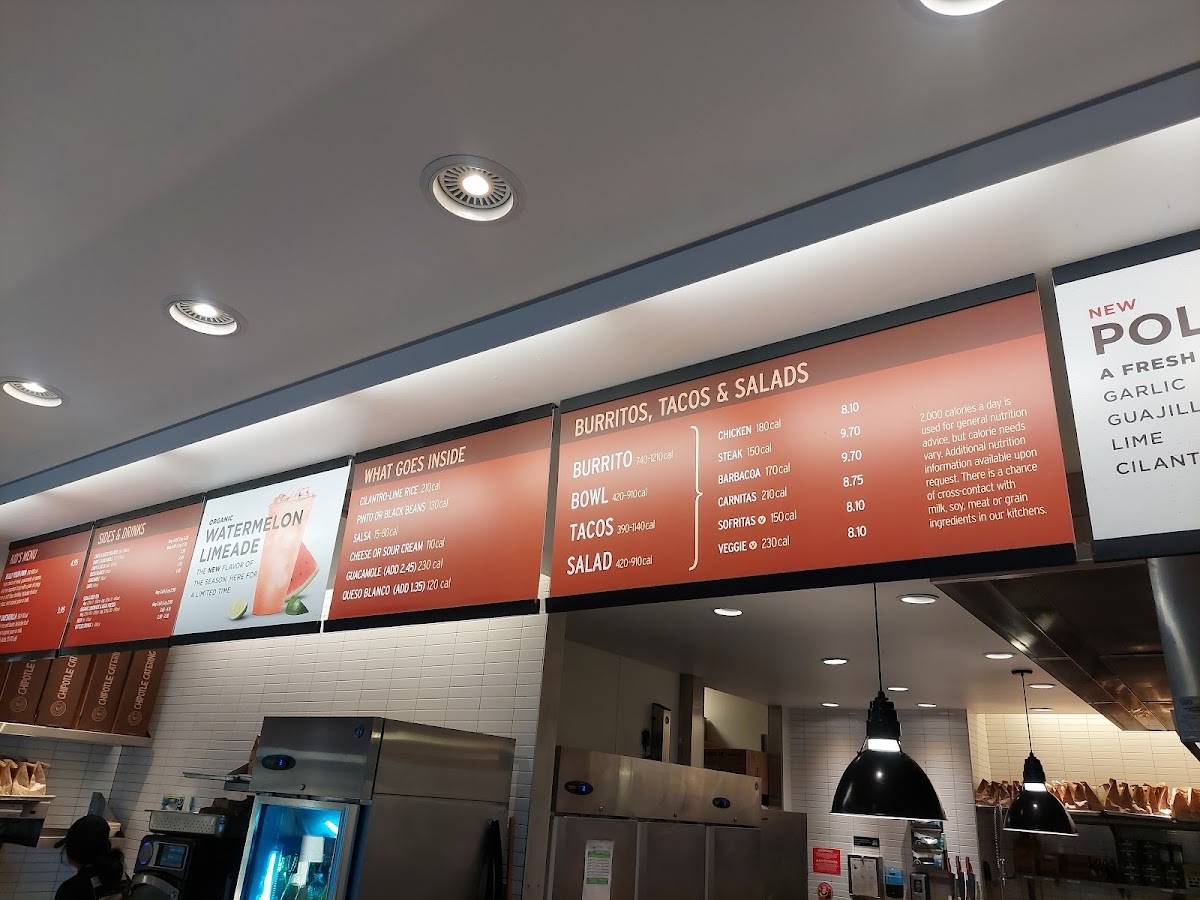 Chipotle Mexican Grill меню