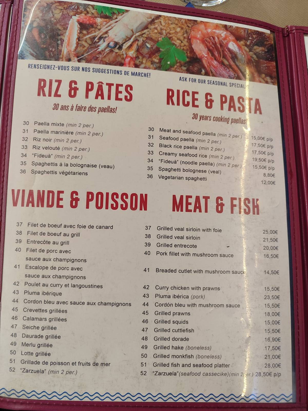 Taberna Las Tablas меню