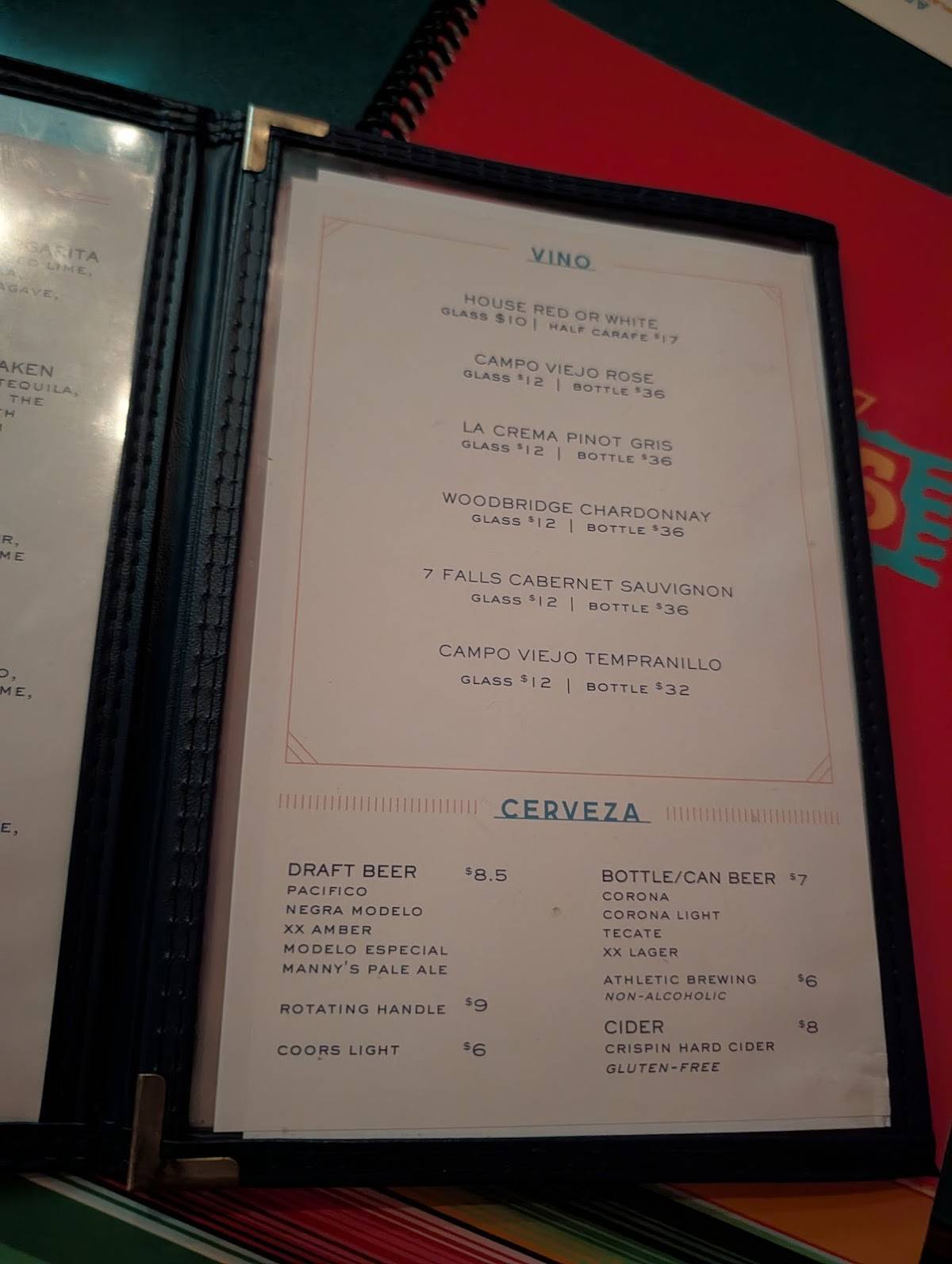 Rosita's Mexican Restaurant меню