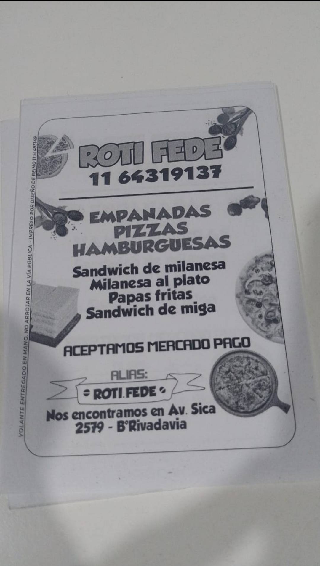 RotiFede - Rotisería y Sándwiches de Miga меню
