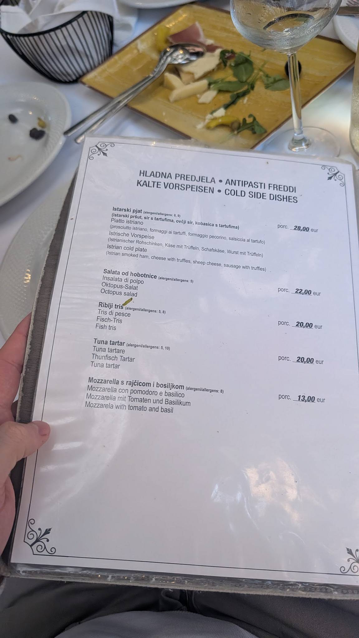 Rovinj Mali Raj меню