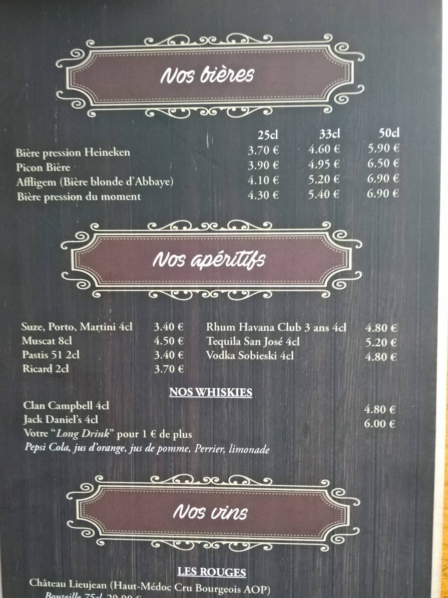 Restaurant Octobre Rouge меню