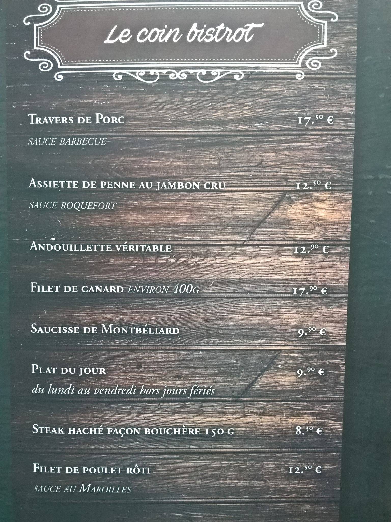 Restaurant Octobre Rouge меню