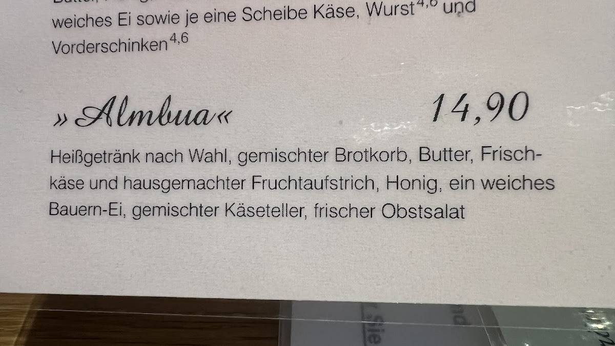 Cafe Chiemgau меню