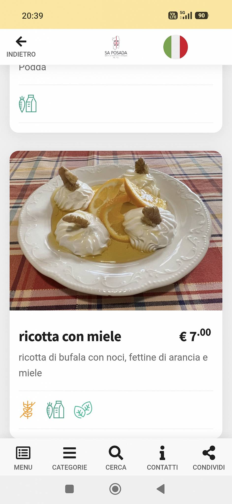 Sa Posada меню