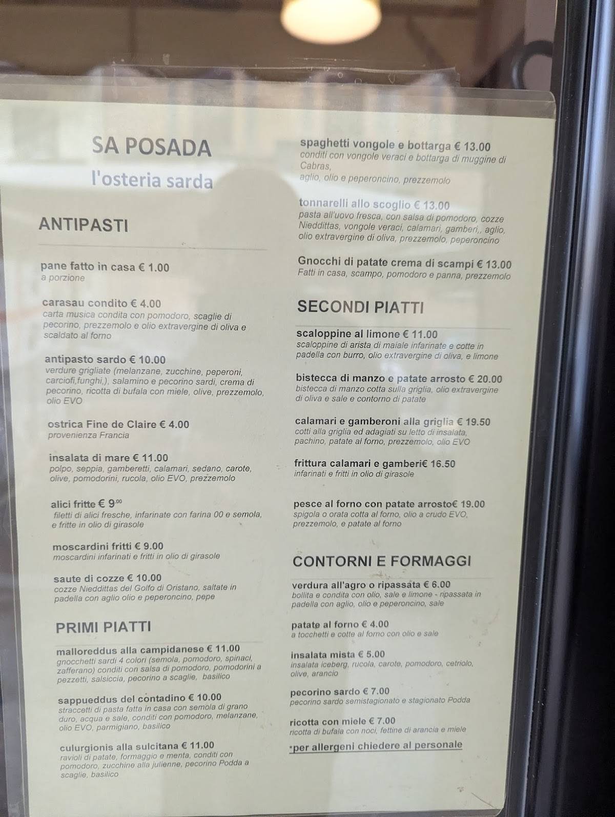 Sa Posada меню