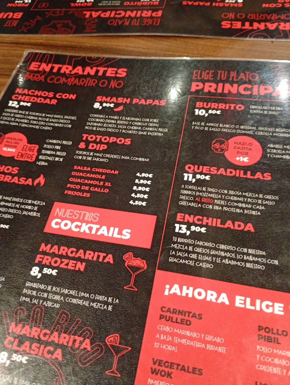 Pico Rico меню