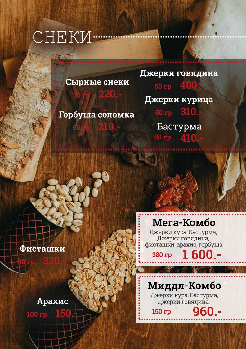 Bullpen Bar меню