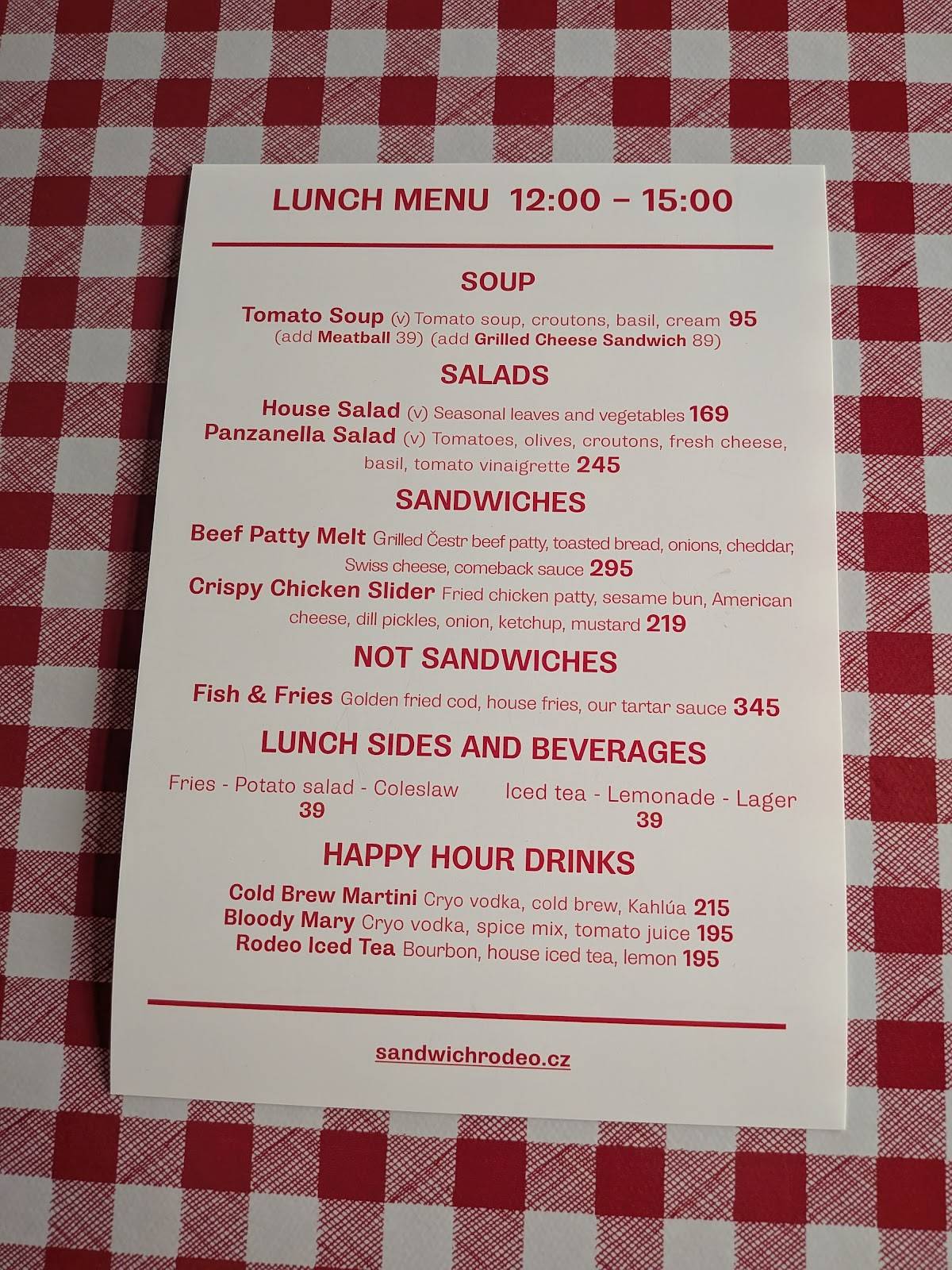 Sandwich Rodeo меню