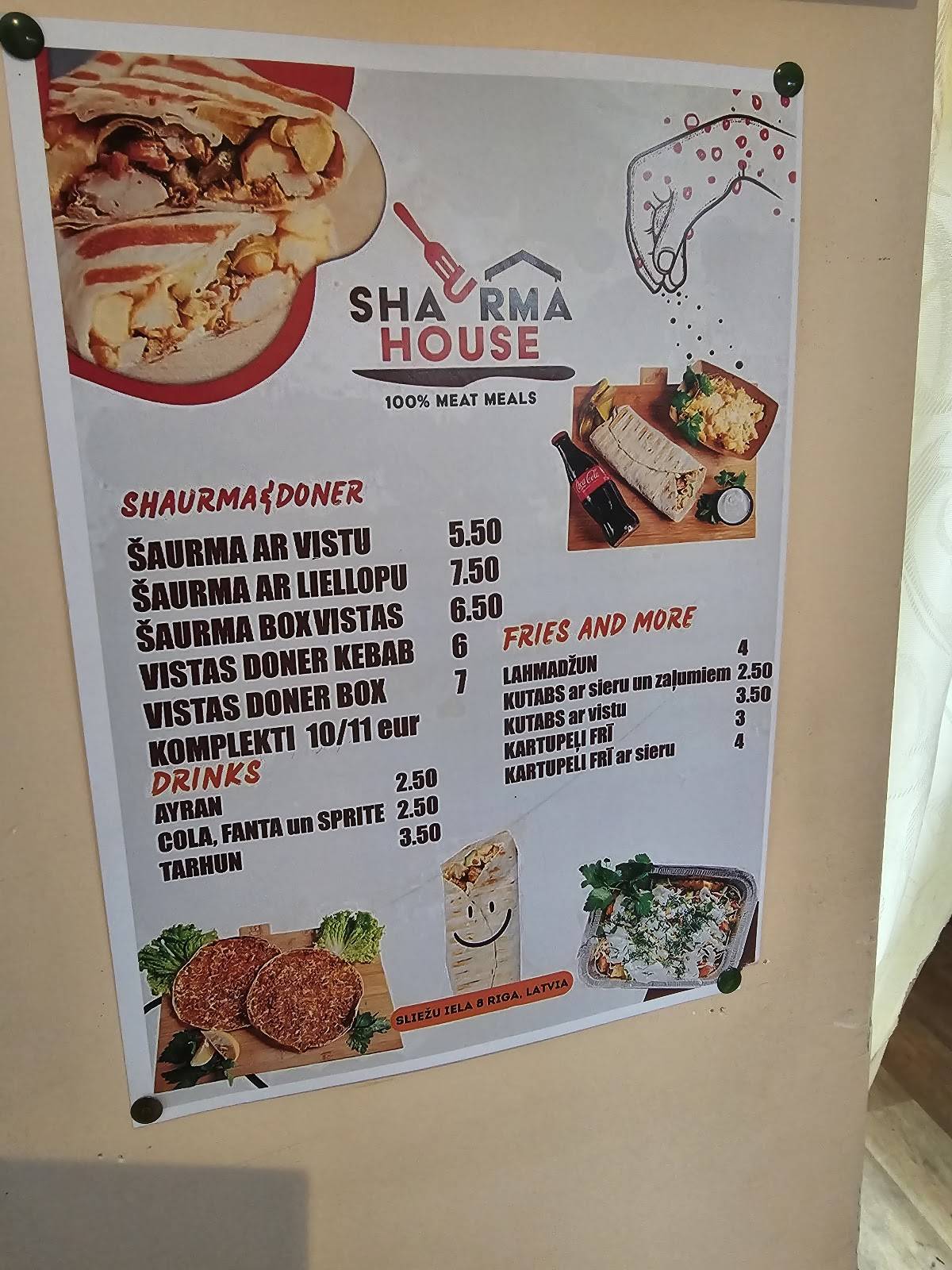 Šašliki bārs меню