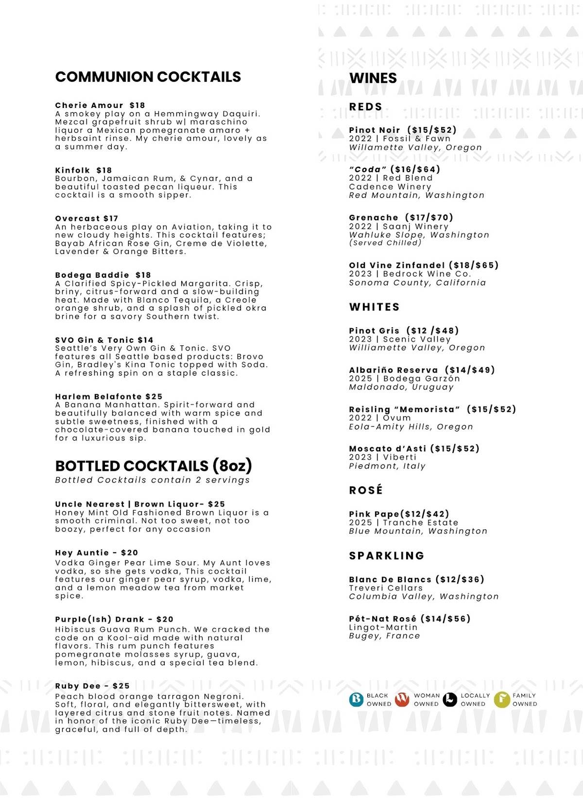 COMMUNION Restaurant & Bar меню