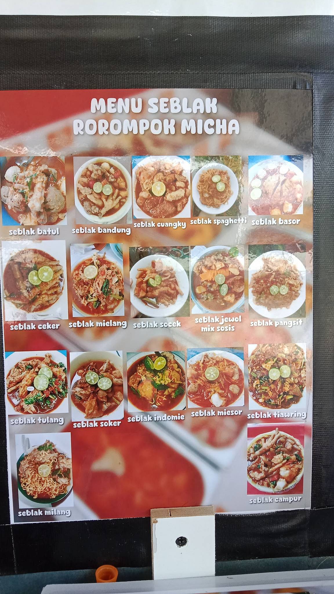 Seblak Rorompok Micha меню