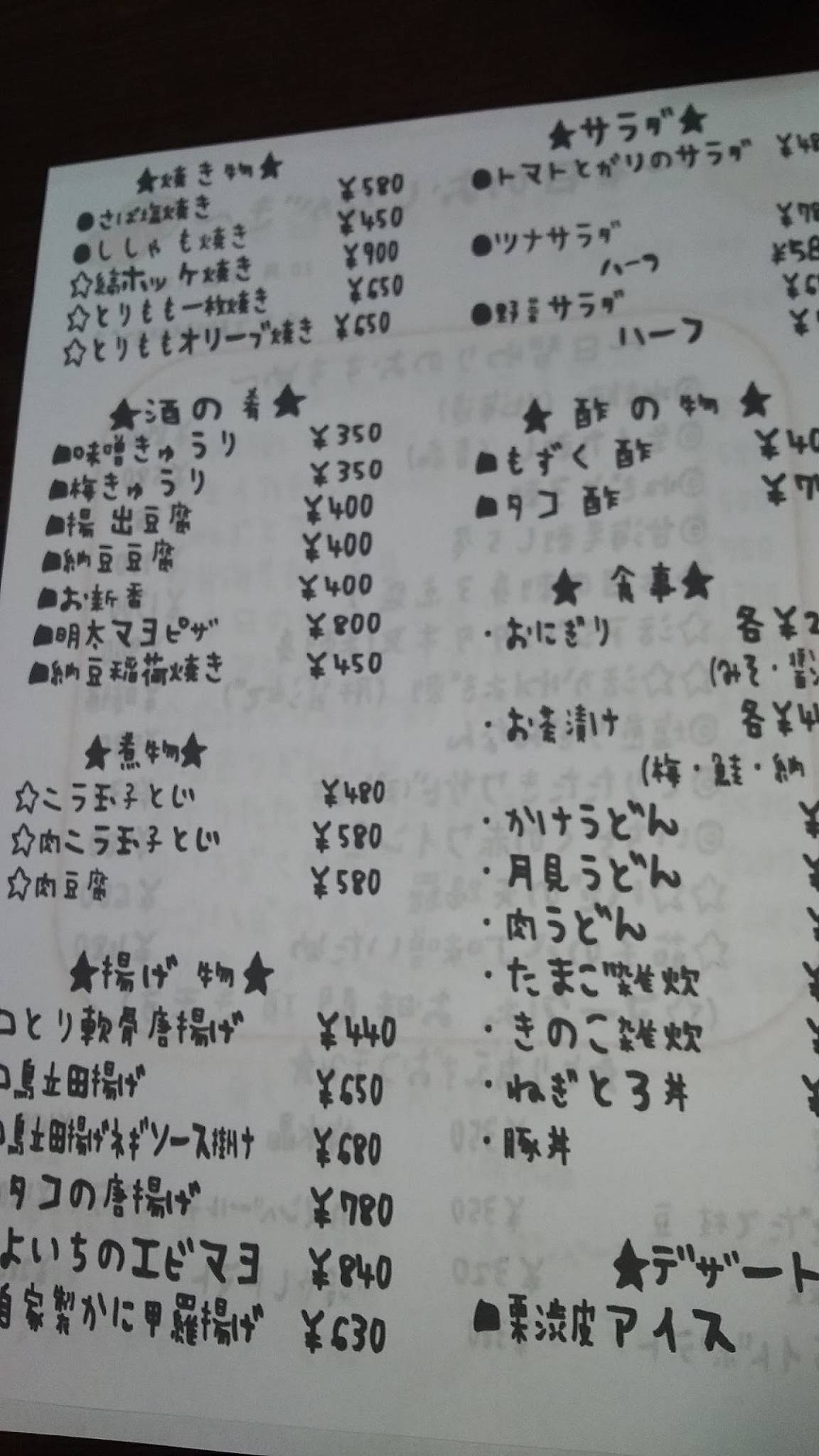 Yoichi меню