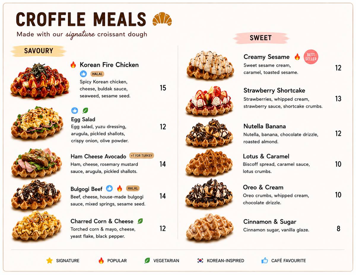 Sharpfle Waffle меню
