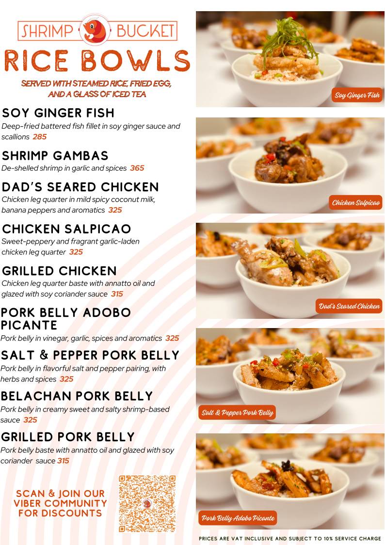 Shrimp Bucket Nuvali меню