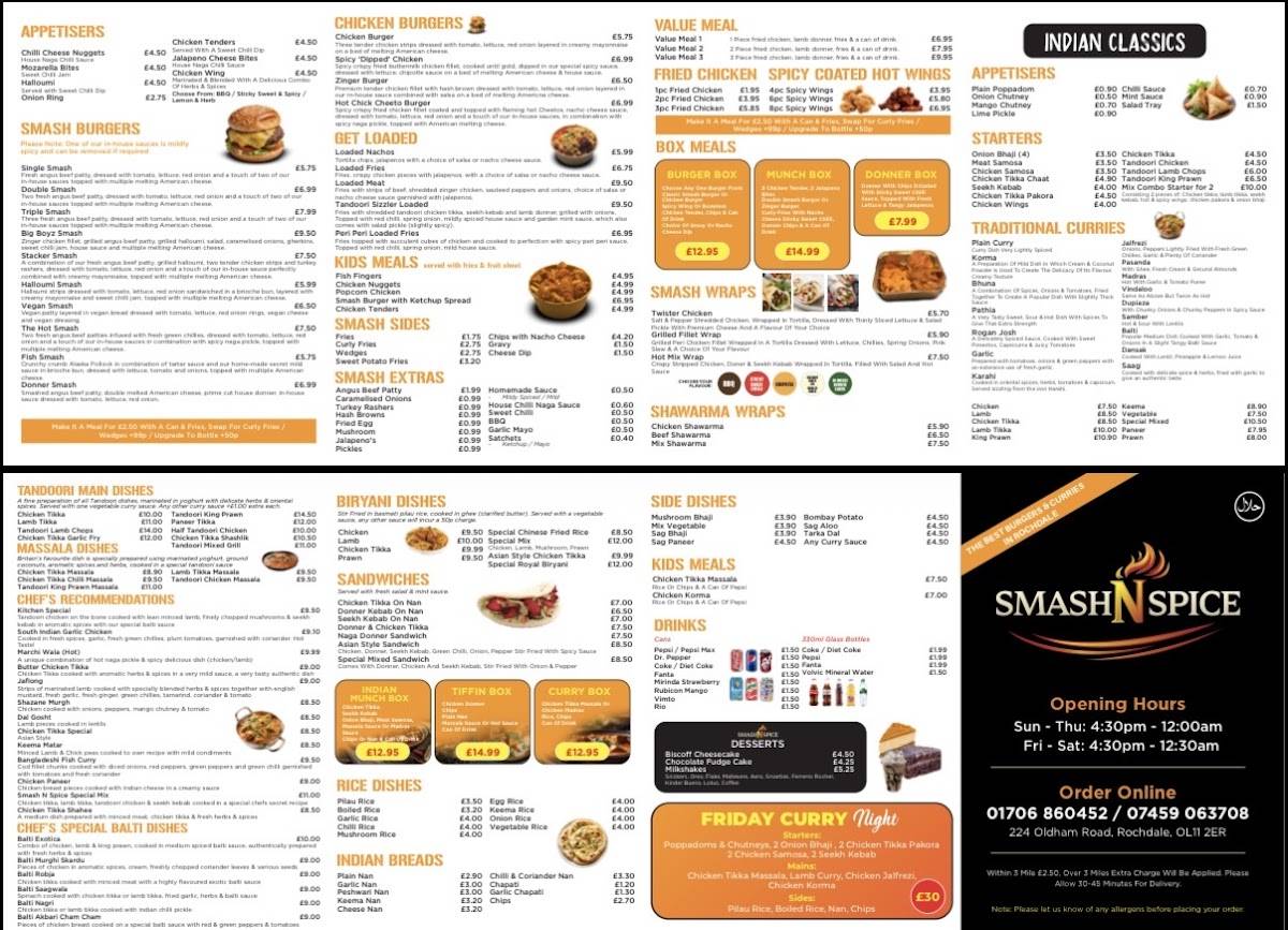SmashNSpice меню