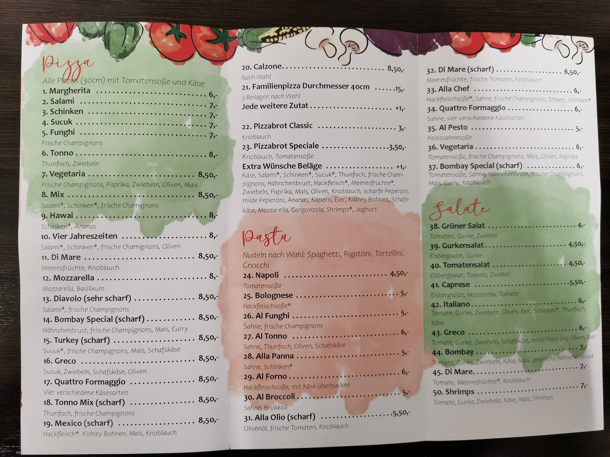 Snack Shop меню