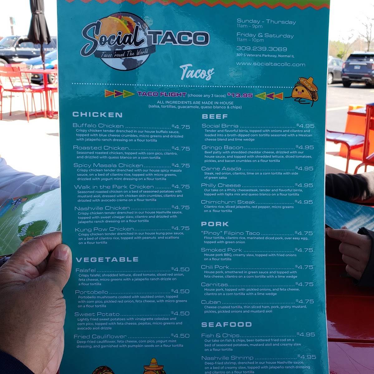 Social Taco меню