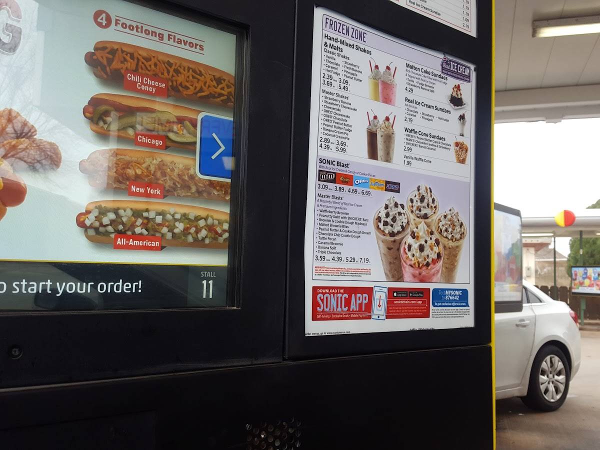 Sonic Drive-In меню